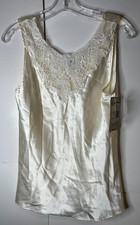 Cinema Etoile Women's Ivory Medium Satin Camisole Crochet Lace Romantic NWT