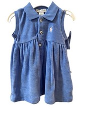 NWT Ralph Lauren 2 Pc Nantucket Blue Dress w/Bloomers Girls Size 3 M