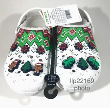 CROCS Classic Lined Clogs CHRISTMAS HOLIDAY CHARMS Dino Gingerbread Kids J3 New