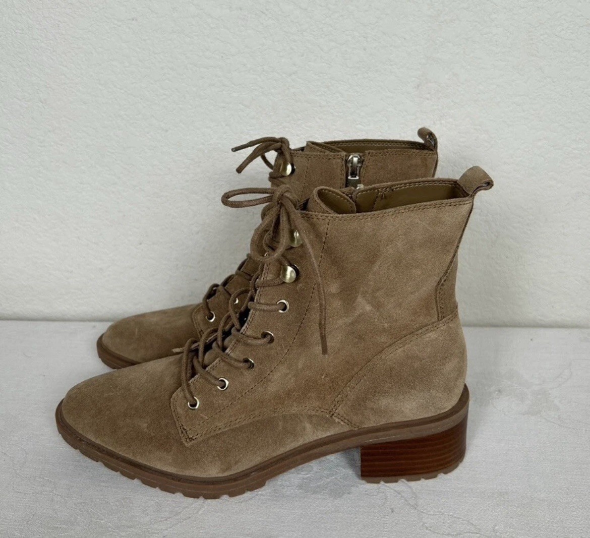 SAOLA Stivali bohemien Sole Society donna 9 5 Faunya marrone scamosciato stile combattimento cowgirl