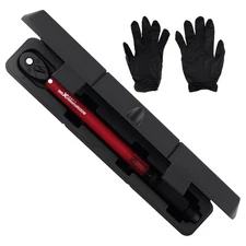 Professional Torque Wrench Set 3/8" Drive 10-80 Ft-Lb W/  Case and Gloves NEW