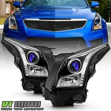 2013-2018 Cadillac ATS [Halogen Type] Projector Headlights Headlamps Left+Right