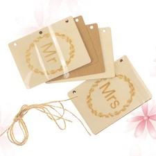 4 Pcs/2 Vow Books for Wedding Guestbook Wooden Craft Kraft Paper