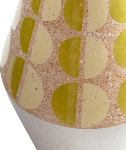 Creamy White Ceramic Bohemian Trumpet Vase - Picture 2 of 2