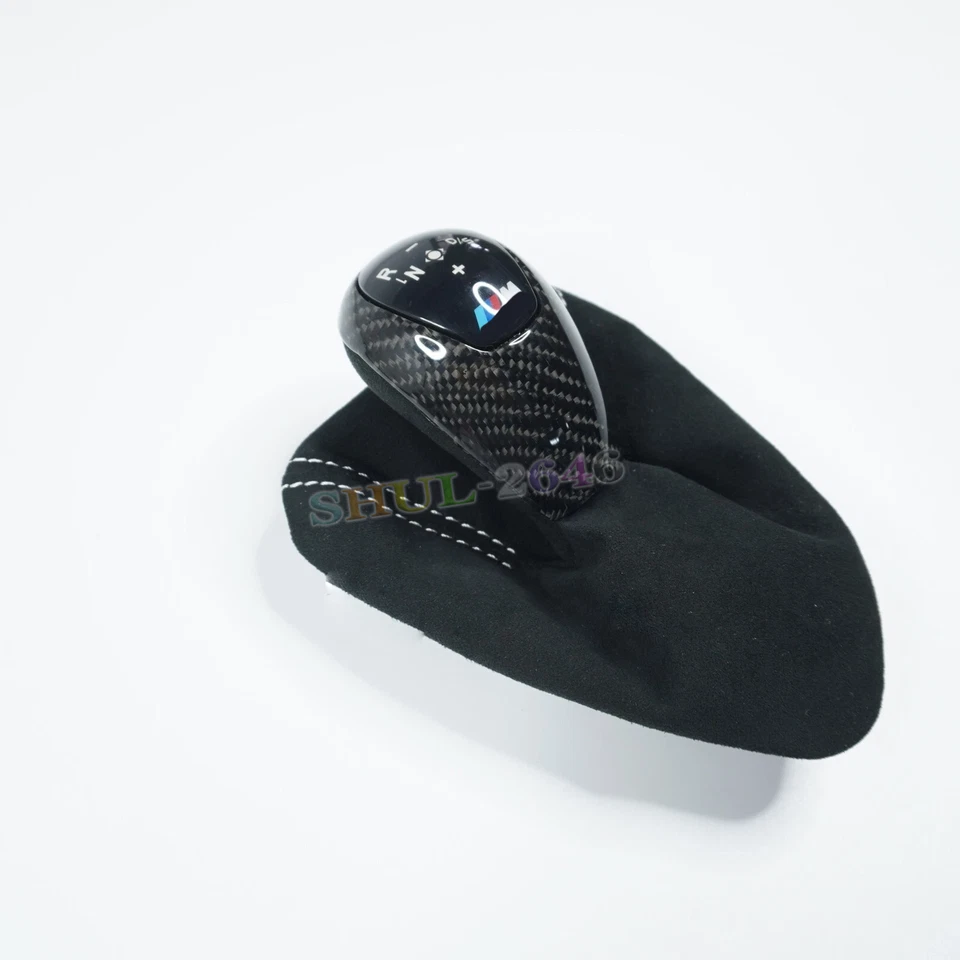 Repuesto de cabezal de cambio de perilla de cambio de fibra de carbono real para BMW E92 E93 E90 M3 1 pieza Foto 2 de 4