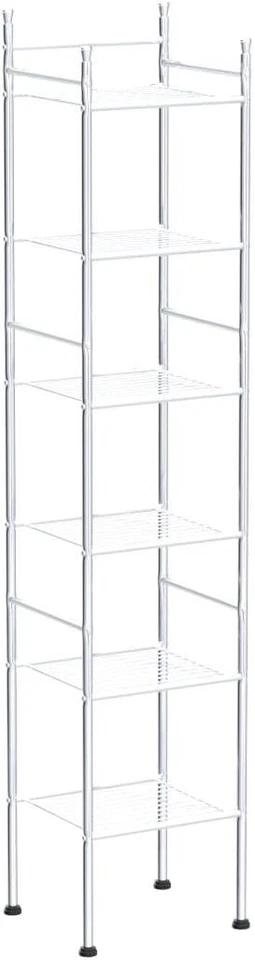 Torre metálica Honey-Can-Do BTH-03484 6 niveles 12,6”L x 11”W x 60”H, cromada  Foto 4 de 4