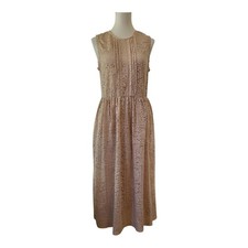 ZARA Women's Beige Lace Midi Dress L Sleeveless Unlined Boho Romantic NWT