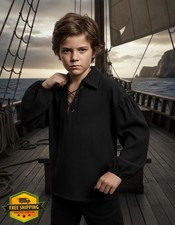 AITIPOO Kids Viking Pirate Renaissance Costume Shirt 3-12Y