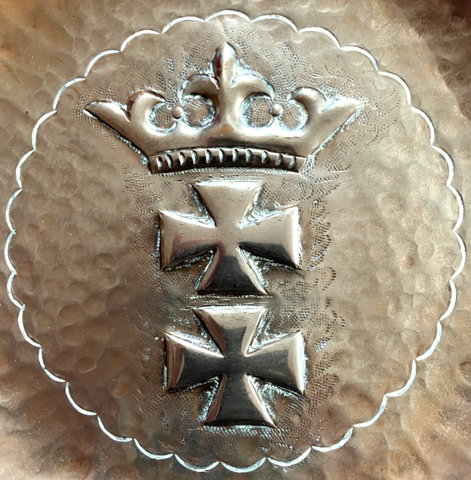 Historischer Kupfer-Teller Wappen Deutscher Orden Deutschland Pommern Danzig - Bild 2 von 4