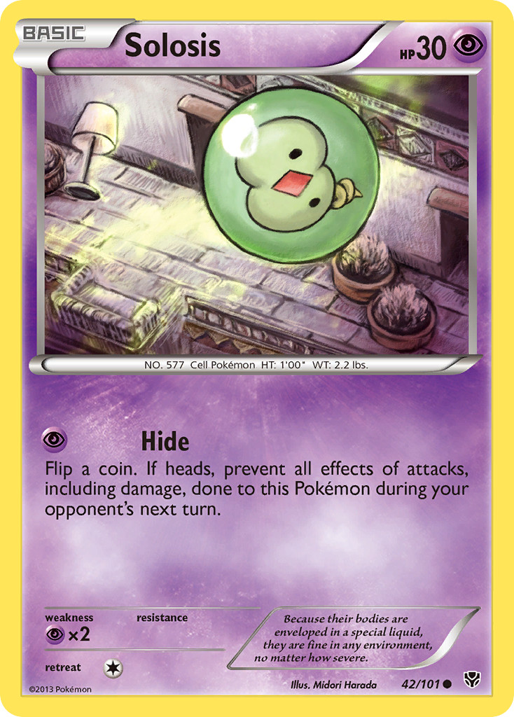 Solosis 42/101 C Plasma Blast Pokemon Reverse Holo LP