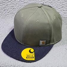 Carhartt Hat Cap Trucker Mens Green Black Flat Brim Outdoor Snap Back NWT