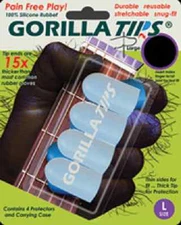 GORILLA TIPS FINGERTIP GUARDS/PROTECTORS for GUITAR BANJO UKULELE LARGE CLEAR