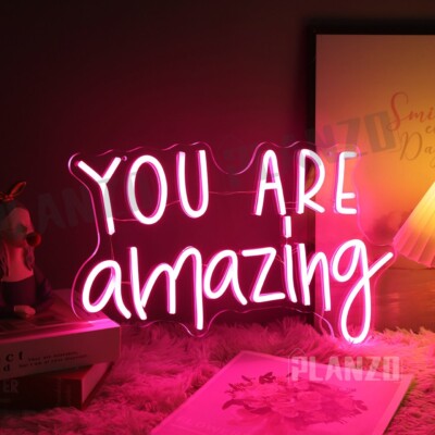 Planzo You Are Amazing Neon Sign light Bar Pub Club Hanging Christmas Gifts USB