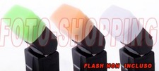 3 COLOR FLASH DIFFUSER KIT FOR CANON SPEEDLITE 430EX II WHITE YELLOW GREEN