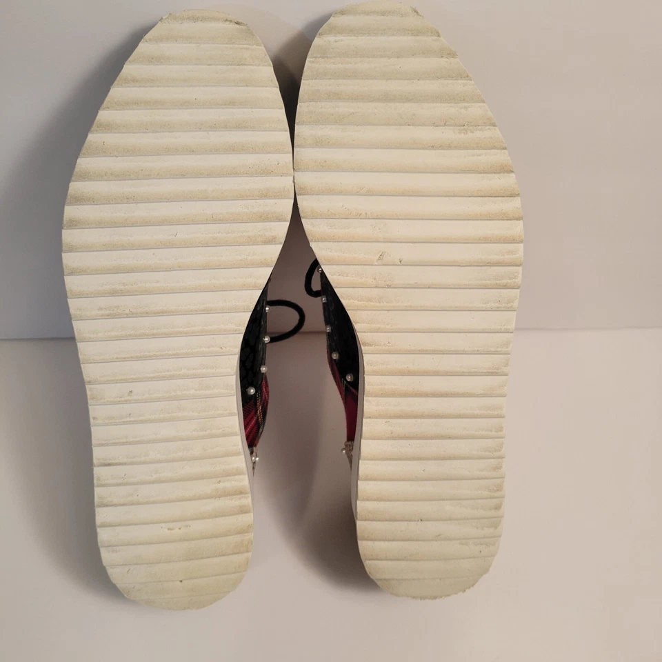 Betsey Johnsons Plaid Cheetah Studded Oxfords Shoes Size 7.5 - Image 3 of 4