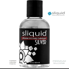Sliquid Silver Naturals SILICONE Lube PREMIUM Sex Lubricant for Couples 4.2oz