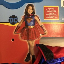 Rubie  s Costume Girls M 7/8 Supergirl Halloween Tutu Dress Belt  Cuffs