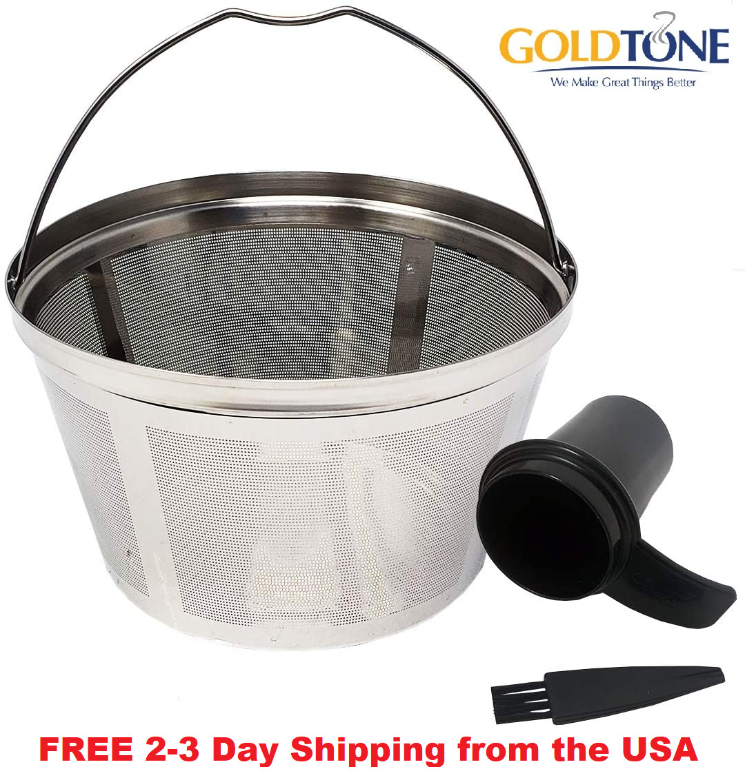 Stainless Steel 8-12 Cup Basket Reusable Coffee Filter - Mr. Coffee Black+ Decker