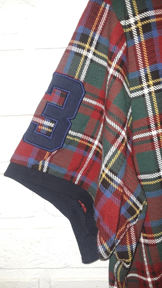Polo Vintage de Ralph Lauren Big Pony a Cuadros Para Hombre Rojo Manga Corta Talla L Foto 4 de 4