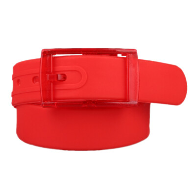 Adjustable Cut to Fit Rubber Plastic Jelly Silicone Casual Belt With Buckle