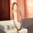 Pave 0.90 Cts F/VS1 Round Brilliant Cut Natural Diamonds Bracelet 14K Rose Gold