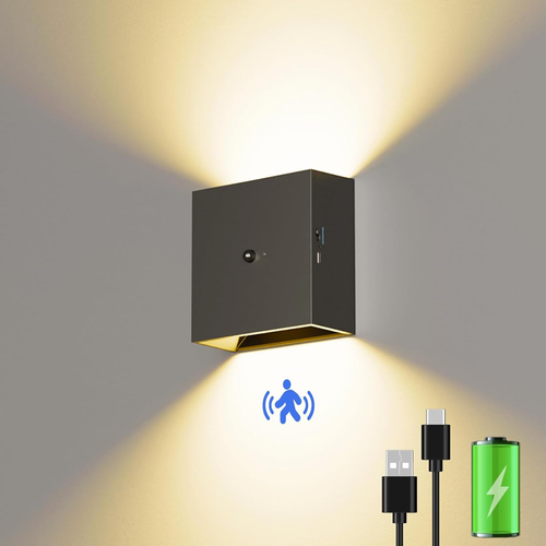 Lampada Da Parete Con Sensore Di Movimento, Applique Da Parete Interno Con (AUTO - Foto 11 di 12