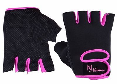 Ladies Weight Lifting Gloves Neoprene Training Gym Workout Fitness  Black/Pink