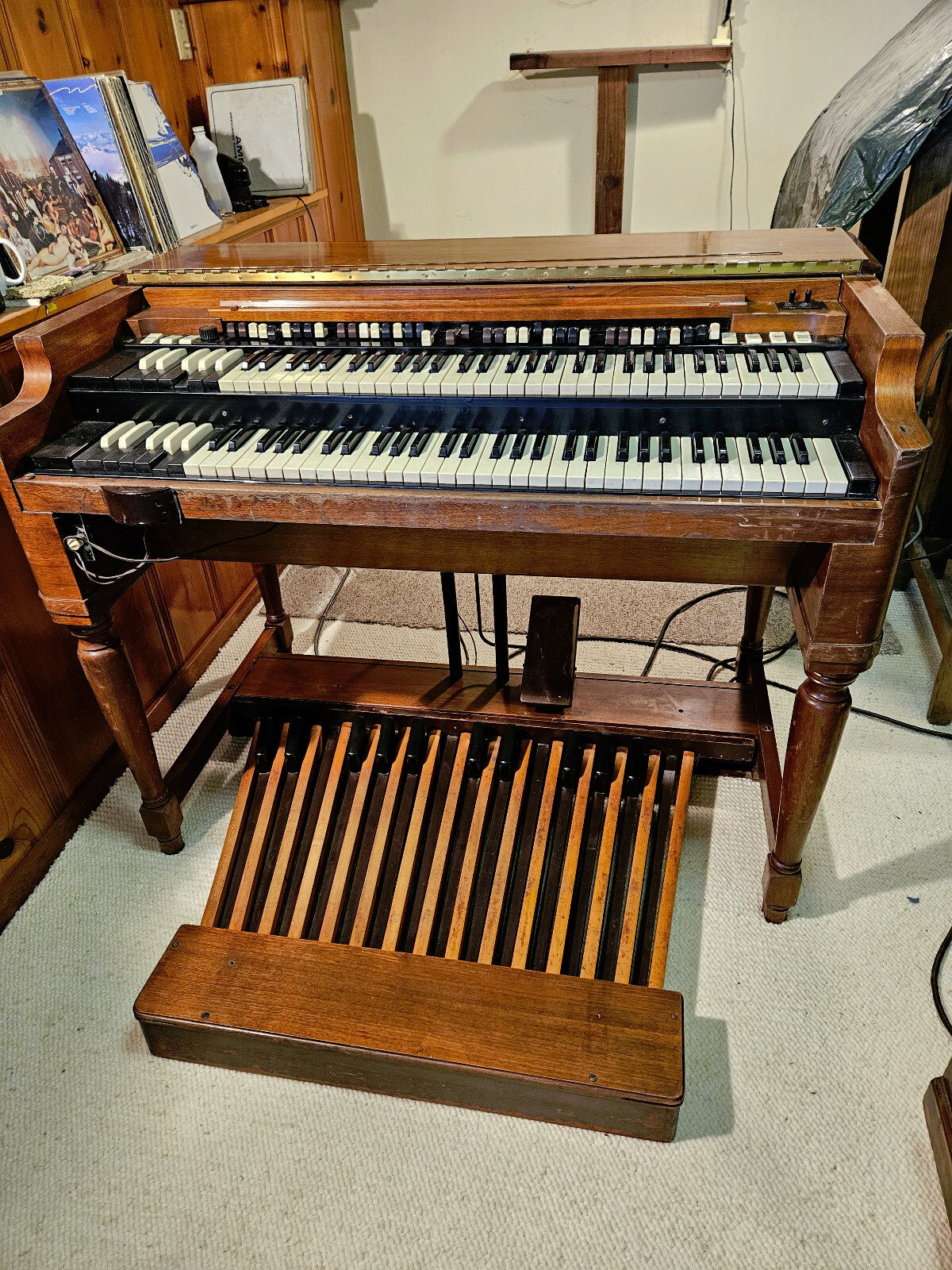 Hammond B3 organ with Leslie and bench, pedals, dollies, cover, direct