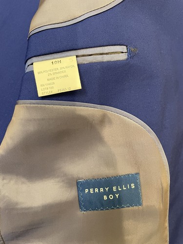 Perry Ellis Boy Indigo Blue Suit Size 10 Wedding Special Occasion 4 Piece - Picture 4 of 13