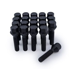 Fits BMW Extended Alloy Wheel Bolts M12 X 1.5 45MM 60 Taper, Zinc Black X20 E