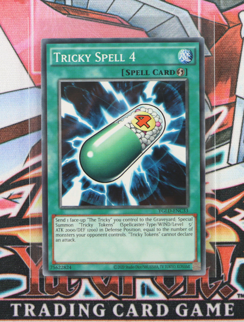 Yugioh Spell Card Tricky Spell 4 YGLD-ENC33 Unlimited Common Yugioh Spell Card Tricky Spell 4 YGLD-ENC33 Unlimited Common
