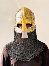 Medieval Viking Vendel W/chainmail Wearable Cosplay Costume Helmet Gift
