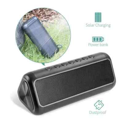 Solar Bluetooth Speaker,Portable, Wireless, Waterproof USB