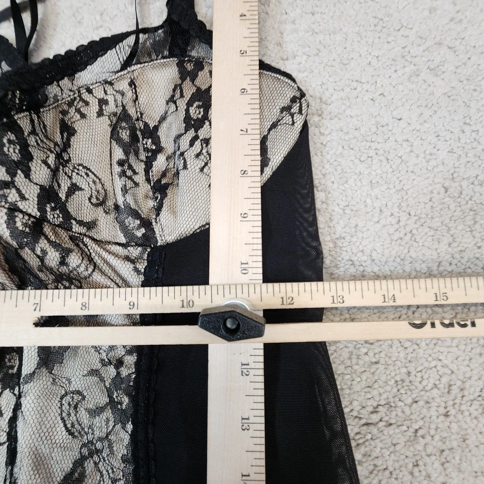 Black Babydoll Lingerie Bustier Top Fairy Coquette Glam Goth Sexy Large - Image 3 of 4