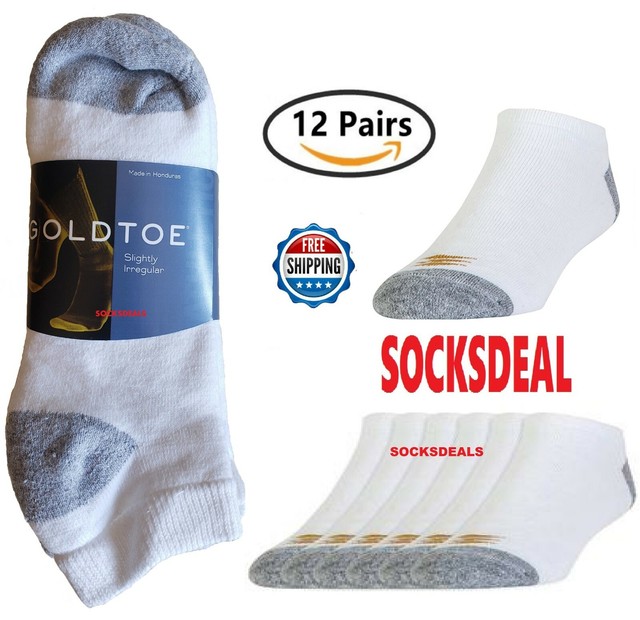 Gold Toe Men's 6 Pair Low Cut/no Show Socks White Sock Size 1013 for
