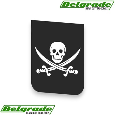 (2 Pack) Truck & Trailer, Mud Flap Jolly Roger Pirate 24in X 30in Poly