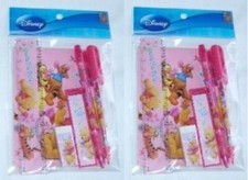 2 Winnie the Pooh Stationery Set NEW Pencil Pen Ruler Eraser Notepad Extra Lead