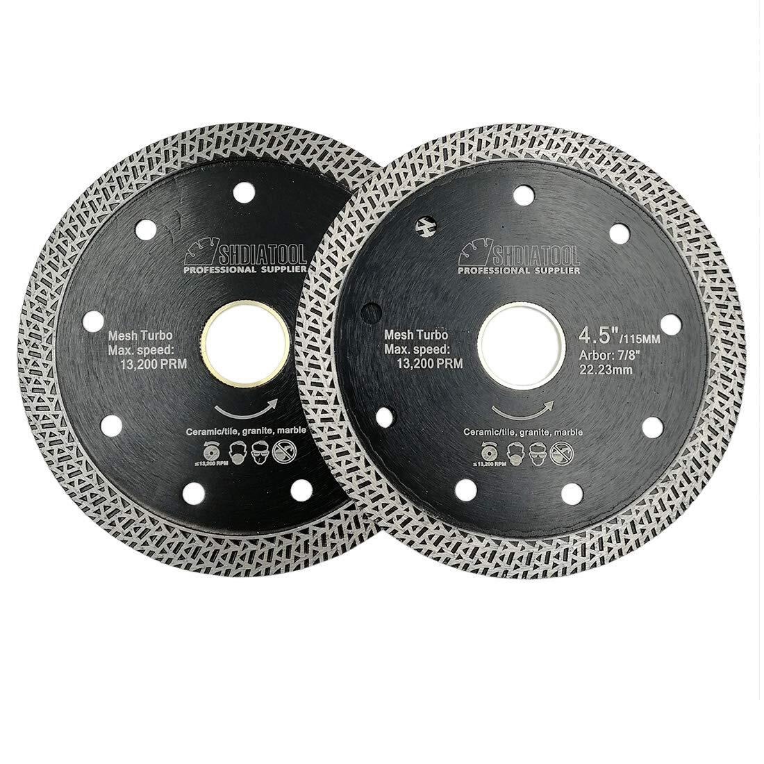 SHDIATOOL Disco Diamantato 115mm con Mesh Turbo per Porcellana Piastrella (B2f)