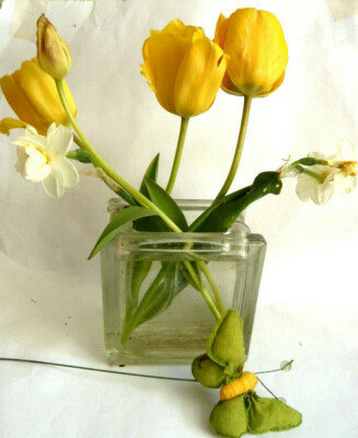  Vase Blockglas Glas schwer 1,2kg ( SWEDEN ORREFORS ? )
