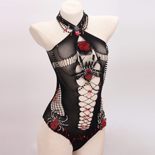 Punk Rock Goth Grunge Hip Hop Gothic Tank Rose Y2K TOPS E-Girls Spiders Pin - Picture 19 of 19