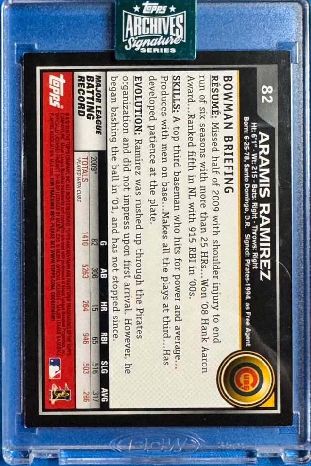 Serie Signature Archives Topps 2024 Bowman Aramis Ramírez #82 SP 5/12 Foto 2 de 2