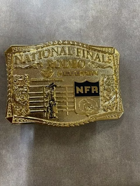 Hesston 2023 National Finals Rodeo NFR belt buckle GOLD color Adult HES23GA