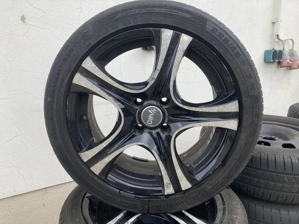 4x 225/45R17 CONTINENTAL UND DUNLOP SOMMERREIFEN AUF 7,5x17 DBV ALUFELGEN !!! - Bild 2 von 4