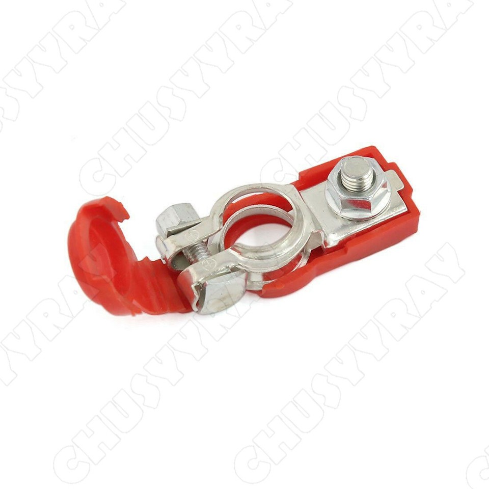 Car Battery Terminal Connectors 1 Pair 12V Car Battery Terminal Clamps - Adjustable Positive/Negative Connectors, Red & Black Copper Battery Clips Red Black