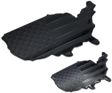 3D Aluminum American US Flag Map Emblem Decal Sticker (Two Sizes Available)