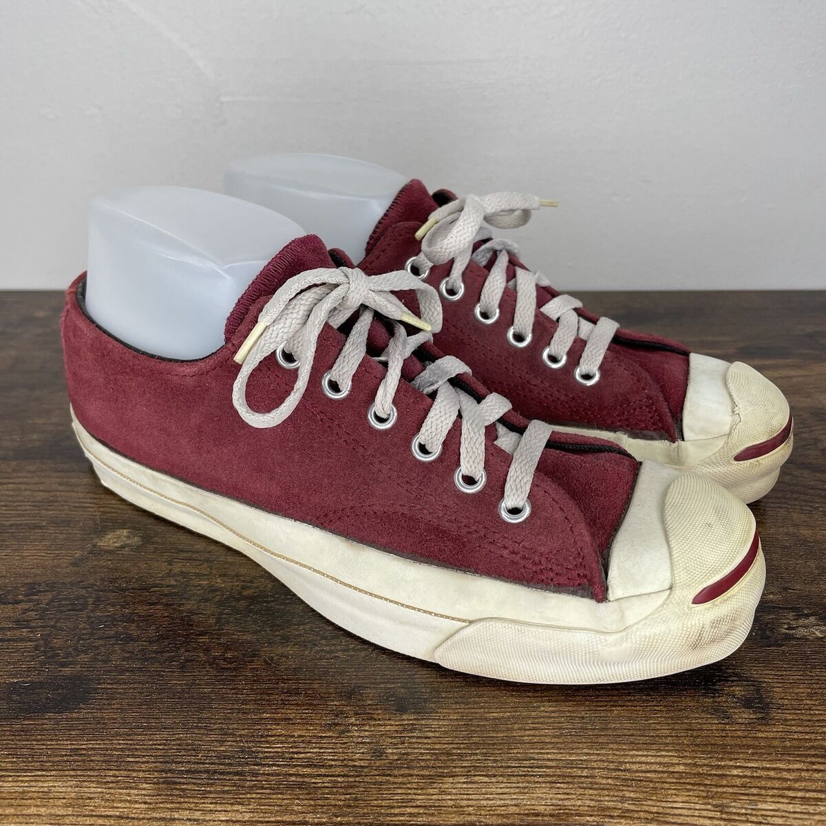 Vtg Mens Jack Purcell Original Converse 90s Leather Red Size 6 USA