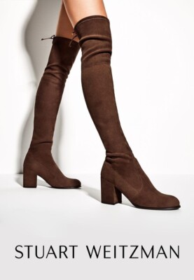 Stuart Weitzman Tieland Brown Suede Over the Knee Boots Womens OTK