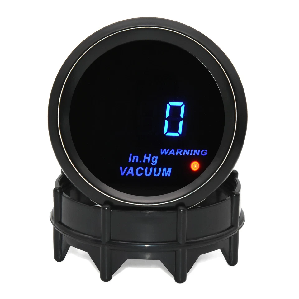 2" 52mm Universal Digital Auto Car Blue LED Vacuum Gauge in.Hg Meter  - Image 4 of 4