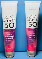  NEW PINK PINEAPPLE SUNRISE  2PK SPF50 SUNSCREEN LOTION  Bath  Body Works