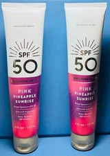 *NEW* PINK PINEAPPLE SUNRISE ~ 2PK SPF50 SUNSCREEN LOTION ~ Bath & Body Works